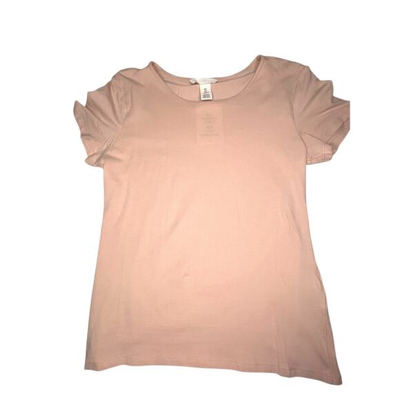 NWT H&M Blush Pink Short Sleeve T-Shirt Size:L Women’s Causal Everyday Wear - Picture 1 of 3